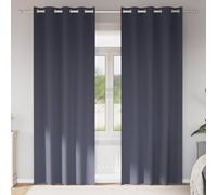 vidaXL Blackout Curtains with Rings 2 pcs Anthracite 260 x 140 cm