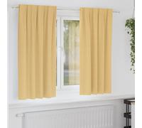 vidaXL Blackout Curtains with Rings 2 pcs Beige 175 x 140 cm Polyester