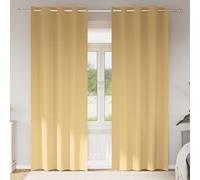 VidaXL Blackout Curtains With Rings 2 Pcs Beige 245 X 140 Cm Polyester