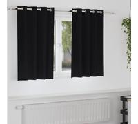 vidaXL Blackout Curtains with Rings 2 pcs Black 140 x 140 cm Polyester