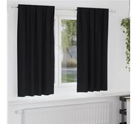 vidaXL Blackout Curtains with Rings 2 pcs Black 175 x 140 cm Polyester