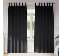 vidaXL Blackout Curtains with Rings 2 pcs Black 260 x 140 cm Polyester
