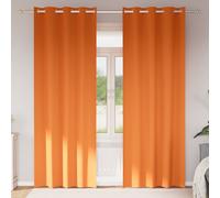 vidaXL Blackout Curtains with Rings 2 pcs Bright Orange 245 x 140 cm