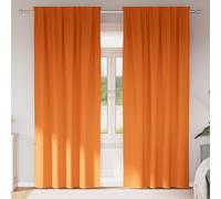vidaXL Blackout Curtains with Rings 2 pcs Bright Orange 260 x 140 cm