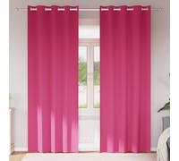 vidaXL Blackout Curtains with Rings 2 pcs Bright Pink 260 x 140 cm
