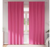 vidaXL Blackout Curtains with Rings 2 pcs Bright Pink 260 x 140 cm