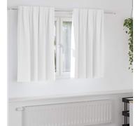 vidaXL Blackout Curtains with Rings 2 pcs Bright White 140 x 140 cm