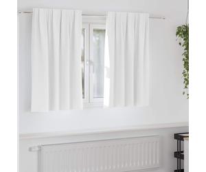 vidaXL Blackout Curtains with Rings 2 pcs Bright White 140 x 140 cm
