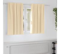 vidaXL Blackout Curtains with Rings 2 pcs Cream 140 x 140 cm Polyester