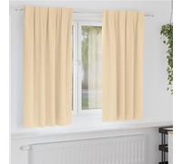 vidaXL Blackout Curtains with Rings 2 pcs Cream 175 x 140 cm Polyester