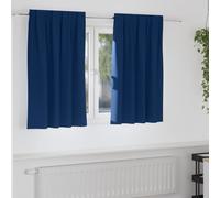 vidaXL Blackout Curtains with Rings 2 pcs Dark Blue 140 x 140 cm