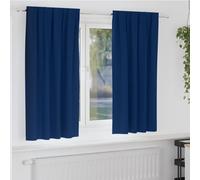 vidaXL Blackout Curtains with Rings 2 pcs Dark Blue 175 x 140 cm
