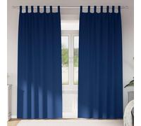 vidaXL Blackout Curtains with Rings 2 pcs Dark Blue 245 x 140 cm