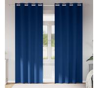 vidaXL Blackout Curtains with Rings 2 pcs Dark Blue 260 x 140 cm