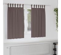 vidaXL Blackout Curtains with Rings 2 pcs Dark Brown 140 x 140 cm