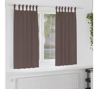 vidaXL Blackout Curtains with Rings 2 pcs Dark Brown 175 x 140 cm