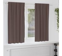 vidaXL Blackout Curtains with Rings 2 pcs Dark Brown 175 x 140 cm