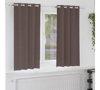 vidaXL Blackout Curtains with Rings 2 pcs Dark Brown 175 x 140 cm