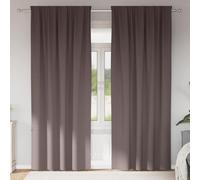 vidaXL Blackout Curtains with Rings 2 pcs Dark Brown 225 x 140 cm