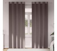 vidaXL Blackout Curtains with Rings 2 pcs Dark Brown 260 x 140 cm
