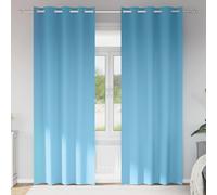 vidaXL Blackout Curtains with Rings 2 pcs Light Blue 245 x 140 cm