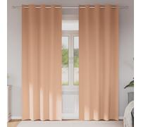 vidaXL Blackout Curtains with Rings 2 pcs Light Brown 225 x 140 cm