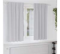 vidaXL Blackout Curtains with Rings 2 pcs Light Grey 175 x 140 cm
