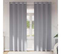 vidaXL Blackout Curtains with Rings 2 pcs Light Grey 225 x 140 cm