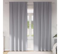 vidaXL Blackout Curtains with Rings 2 pcs Light Grey 245 x 140 cm