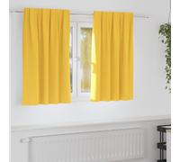 vidaXL Blackout Curtains with Rings 2 pcs Mustard Yellow 140 x 140 cm
