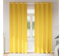 vidaXL Blackout Curtains with Rings 2 pcs Mustard Yellow 260 x 140 cm