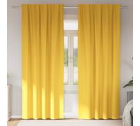 vidaXL Blackout Curtains with Rings 2 pcs Mustard Yellow 260 x 140 cm