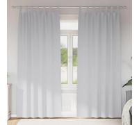 vidaXL Blackout Curtains with Rings 2 pcs Pale Grey 225 x 140 cm