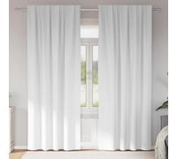 vidaXL Blackout Curtains with Rings 2 pcs Pure White 225 x 140 cm