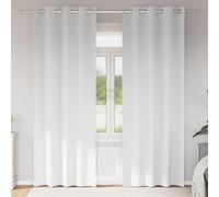 vidaXL Blackout Curtains with Rings 2 pcs Pure White 225 x 140 cm