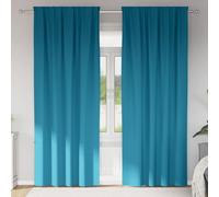 vidaXL Blackout Curtains with Rings 2 pcs Turquoise 245 x 140 cm