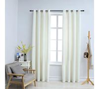 vidaXL Blackout Curtains with Rings 2 pcs Velvet Cream 140x175 cm LSO UK