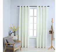 vidaXL 2x Blackout Curtains with Metal Rings Velvet Cream 140x225cm Blind