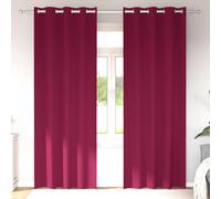 vidaXL Blackout Curtains with Rings 2 pcs Wine Red 260 x 140 cm
