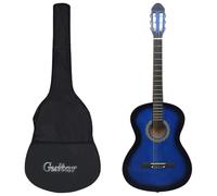 vidaXL 12 Piece Classical Guitar Beginner Set Blue 4/4 39", Blue