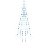 'vidaXL Blue LED Christmas Tree for Flagpole - 108 LEDs, 180 cm Height, 8 Lighting Effects, Easy to Install and Store for Holiday Season
