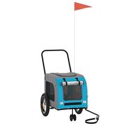 vidaXL Blue Pet Stroller, Polyester, Metal, 124 x 53 x 53 cm