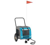vidaXL Blue Pet Stroller, Polyester, Metal, 124 x 53 x 53 cm