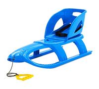 vidaXL Sledge with Seat Outdoor Playset Winter Sports Toboggan Ski Sleigh Snowracer Sled Snow Scooter Skiing Board for Adult Kids Blue Polypropylene