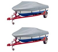 vidaXL Boat Covers 2 pcs Grey Length 610-671 cm Width 254 cm