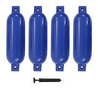 vidaXL Boat Fender Set - 4 Pieces, PVC Inflatable, Blue, 51x14 cm, Includes Pump, Maximum Mooring Protection for Boats, Easy to Use and Durable