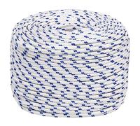 vidaXL Boat Rope Anchor Line Braided Cord UV Resistant Ship Marine Yacht Coil Rope Abrasion Resistant White 8 mm 50 m Polypropylene, White and Blue