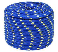 vidaXL Boat Rope Anchor Line Braided Cord UV Resistant Ship Marine Yacht Coil Rope Abrasion Resistant for Sailing Blue 12 mm 100 m Polypropylene