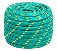 vidaXL Boat Rope Anchor Line Braided Cord UV Resistant Ship Marine Yacht Coil Rope Abrasion Resistant for Sailing Green 20 mm 50 m Polypropylene