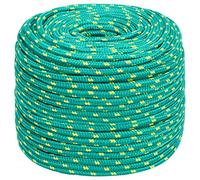 vidaXL Boat Rope Anchor Line Braided Cord UV Resistant Ship Marine Yacht Coil Rope Abrasion Resistant for Sailing Green 8 mm 50 m Polypropylene